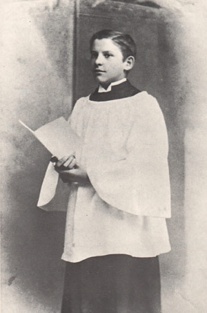 Wallace Stevens as a choir boy, 1893.